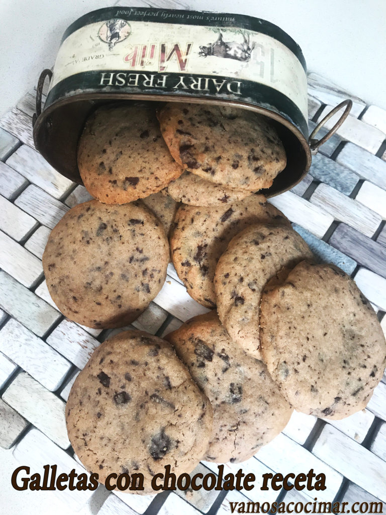 Galletas con chocolate receta Cookies