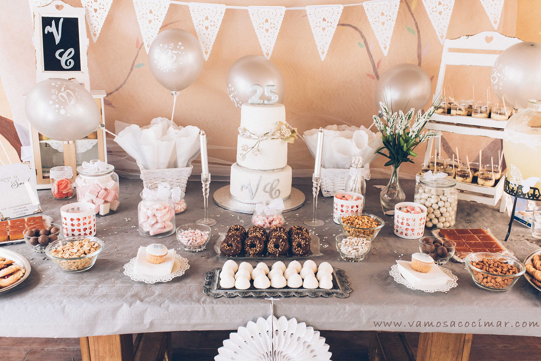 Mesa dulce - Candy Bar Boda de Plata 